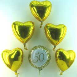 Goldene Herzen Bouquet, Luftballons