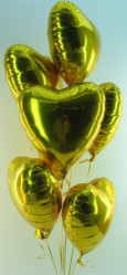 Goldene Herzen Traube mit Luftballons