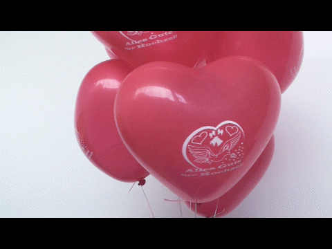 Herzluftballons: Alles Gute zur Hochzeit